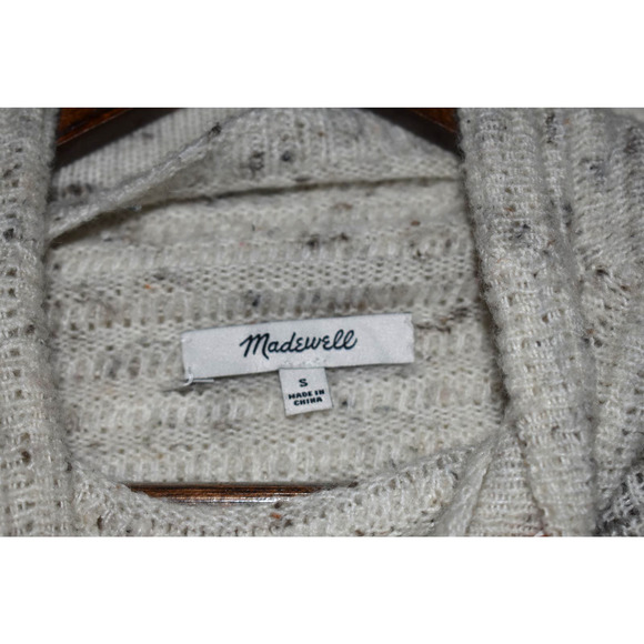 Madewell Cream Flecked Belmont Donegal Mock Neck Size S - Picture 4 of 5